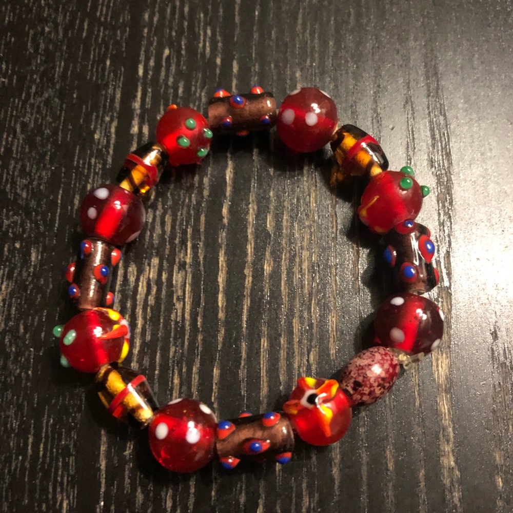 Red glass women’s bracelet